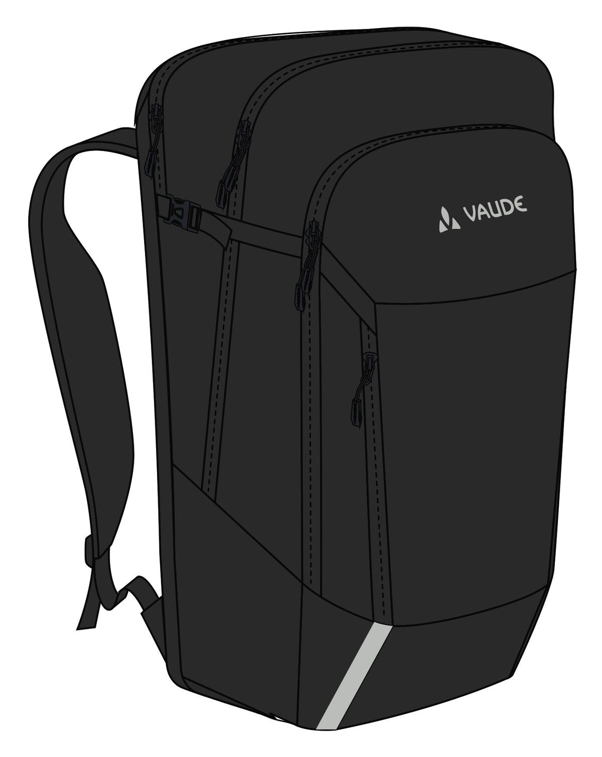 VAUDE Cycle 28 II 2in1 Fahrradtasche und -rucksack schwarz