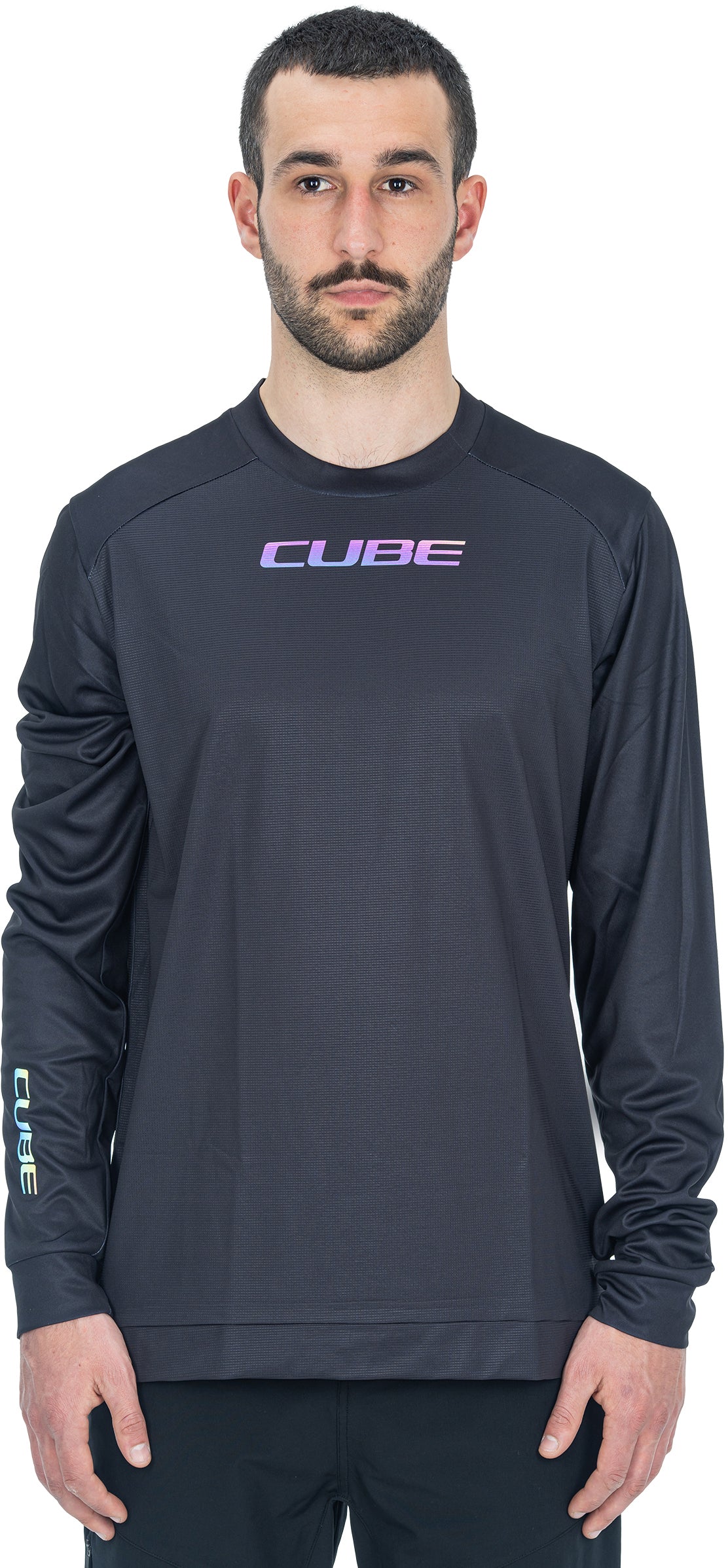 CUBE ATX Rundhalstrikot langarm black Herren