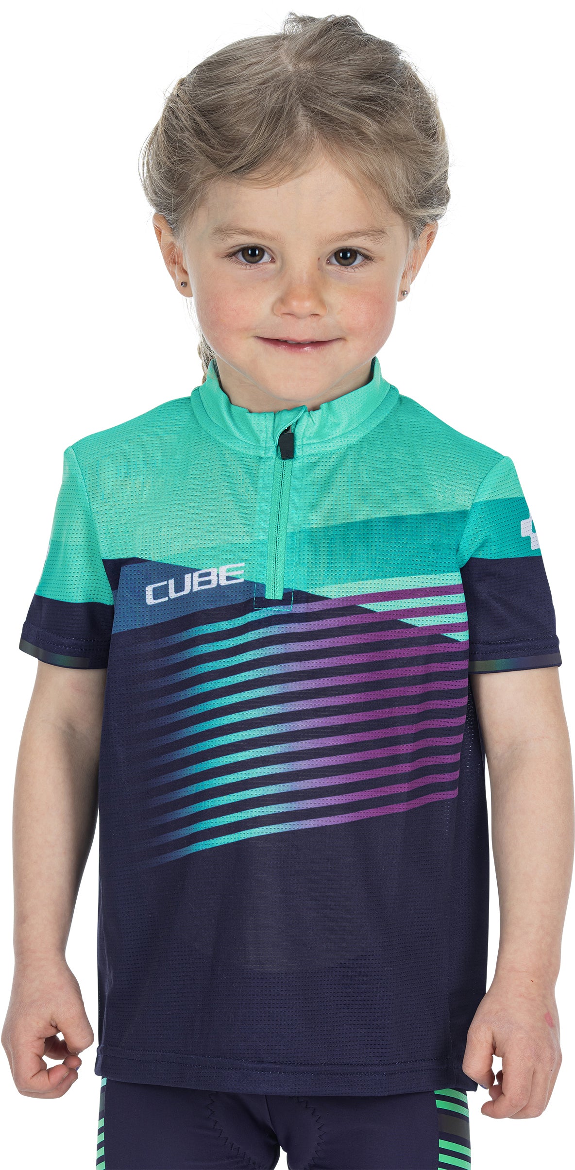 CUBE TEAMLINE Trikot ROOKIE kurzarm blue´n´mint