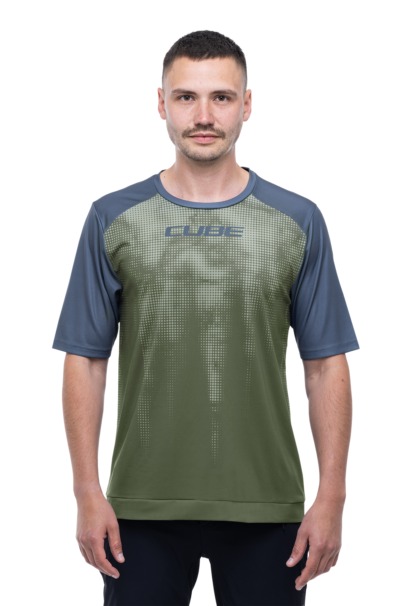 CUBE ATX Rundhalstrikot TM kurzarm olive´n´grey Herren