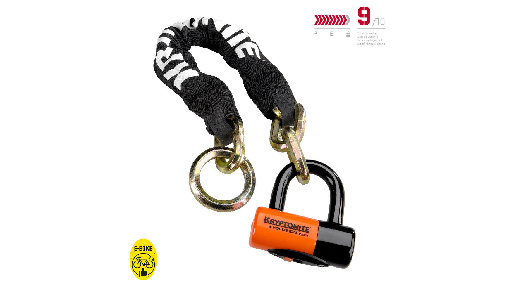 Kryptonite New York 1275 Cinch Ring Kettenschloss (75cm) + Evolution Disc Lock schwarz