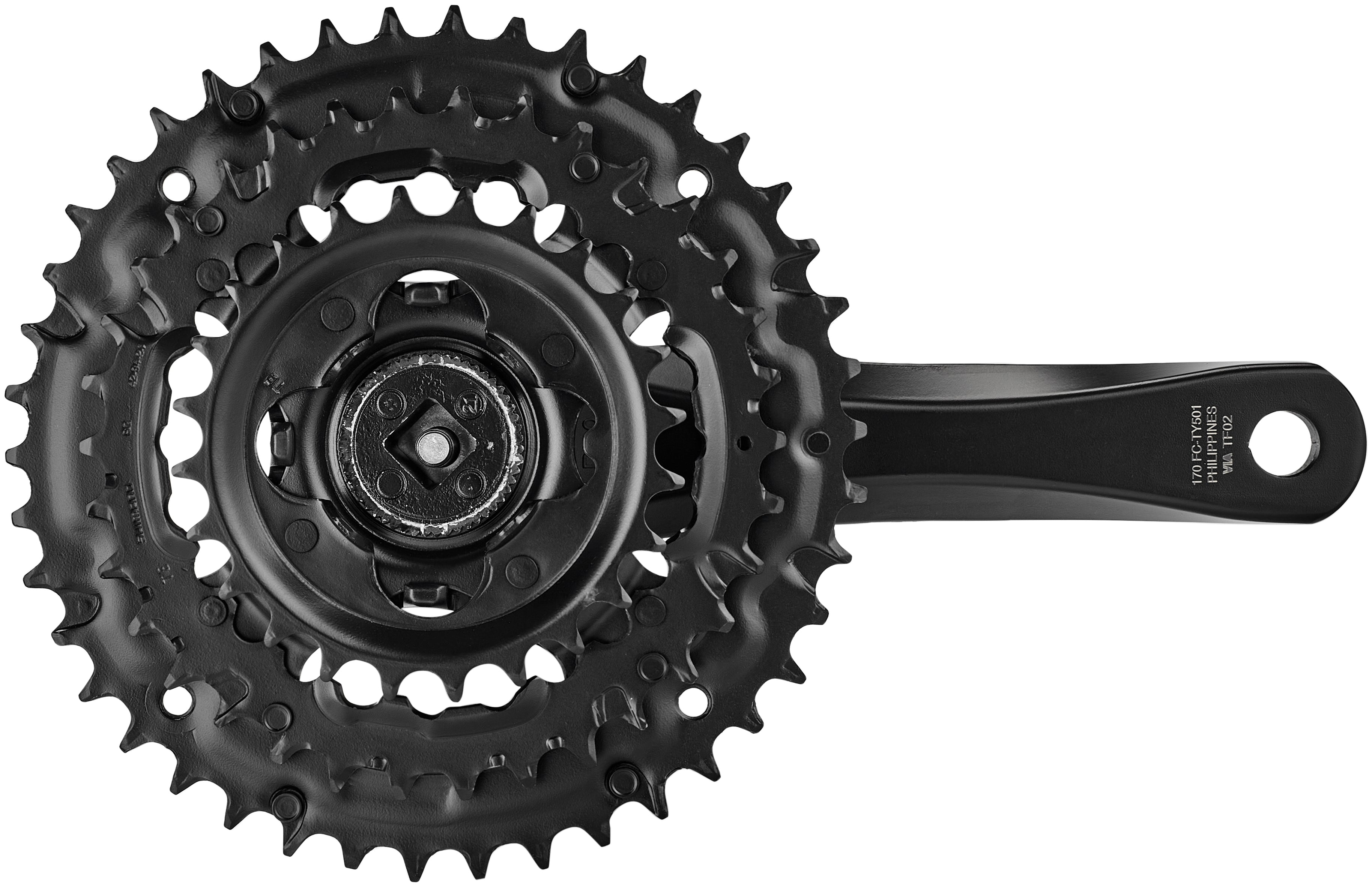 Shimano FC-TY501 Kurbelgarnitur 6/7/8-fach 42-34-24 Zähne schwarz